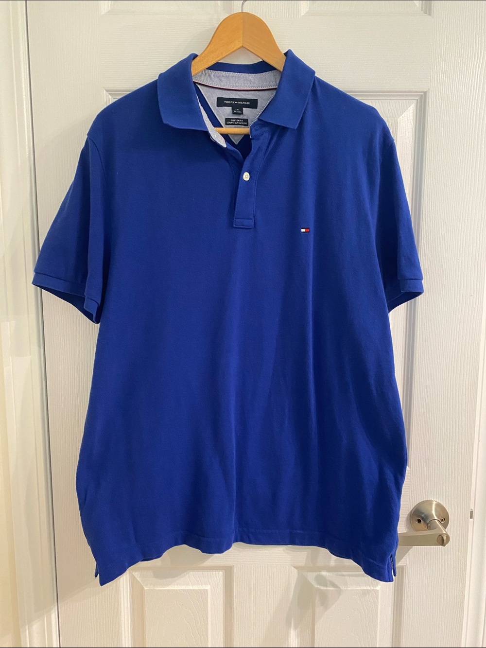 Tommy Hilfiger Royal Blue Custom Fit Polo Shirt Size Large